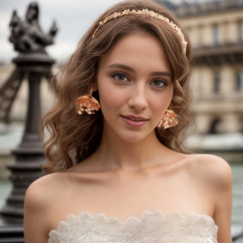 Vintage Boho Style Copper Leaf Zircon Bridal Tiara Crown Wedding Anniversary Party Hairband Accessories Jewelry