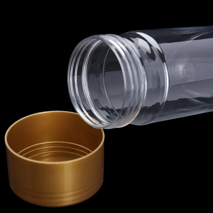 Wholesale Gold Tall Plastic Storage Jars with Lids 260ml 470ml 16 oz