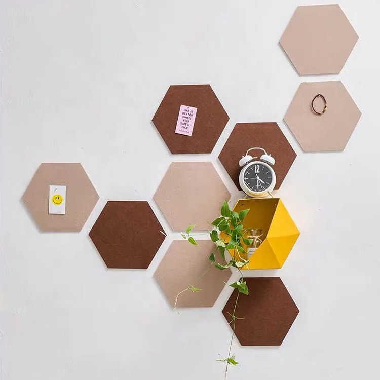 
2020 Home decoration DIY design pattern hexagonal felt memo board bulletin pin board 