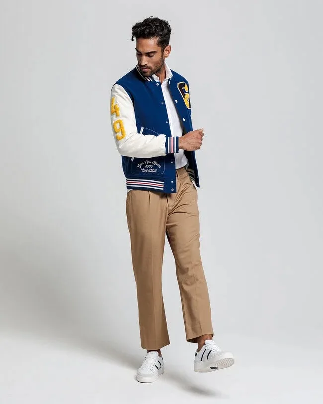 Мужская или Женская Черная бейсбольная куртка Letterman north face с кожаными рукавами