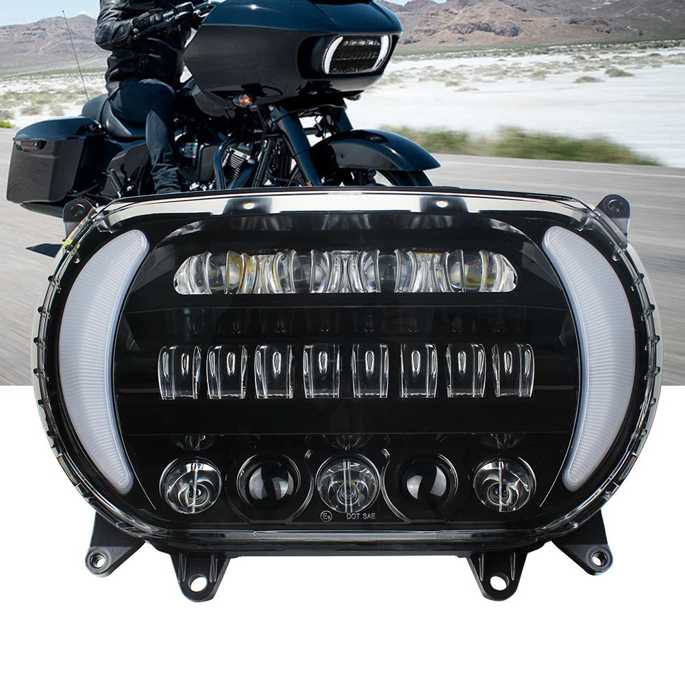 Motorcycle Dual led headlights 2015 road glide For Harley Davidson RoadGlide And RoadGlide Ultra