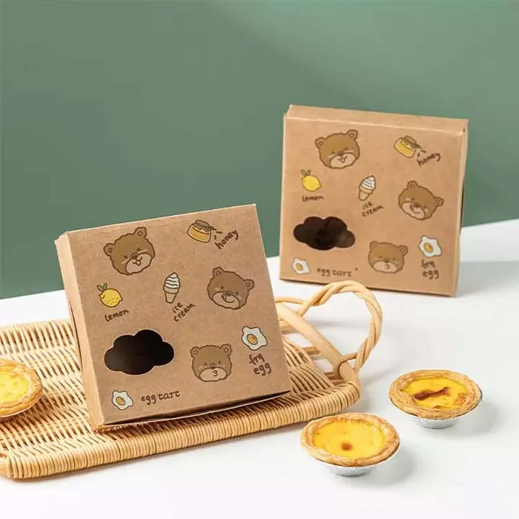 Custom design logo printed takeaway stick donut cardboard wholesale paper waffle packaging box for baking food for waffle