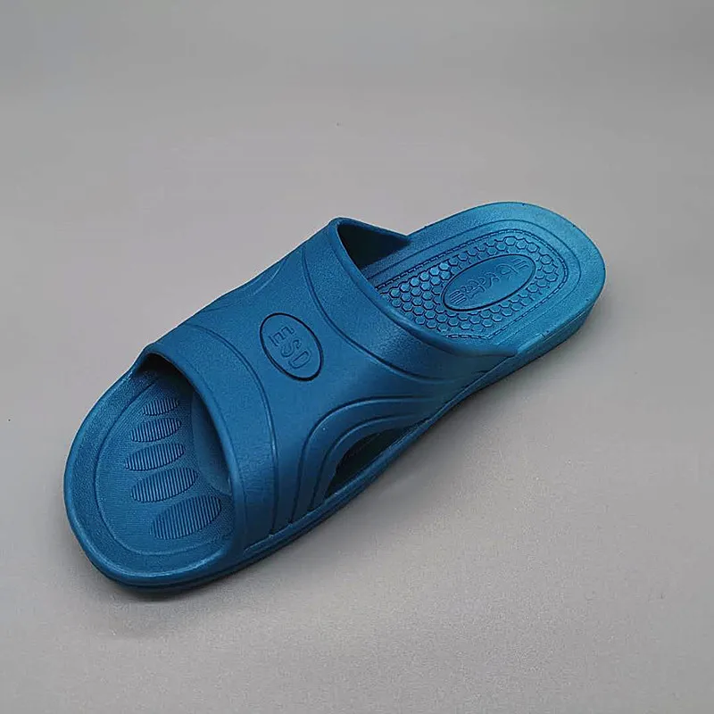 blue color PVC foamed  ESD slippers