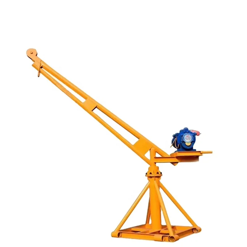 Construction Material Lifting Portable Mini Mobile Lift Roof Cranes With Electric Hoist Winch