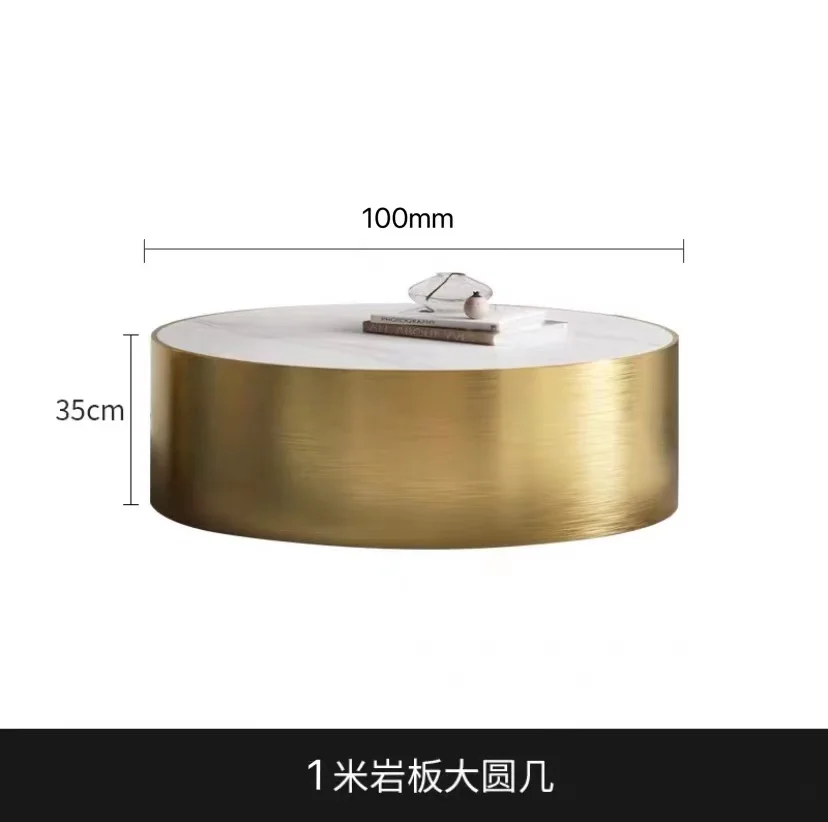 Modern light luxury rock board coffee table Nordic minimalist metal marble small apartment side table tea table combination