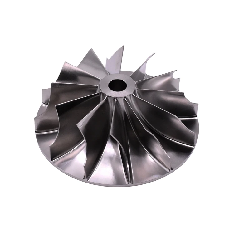 CNC Machined Inconel / TC4 / 7075 Aluminum Billet Turbine Impeller Turbine Shaft Wheel 5 axis CNC Welcome drawings