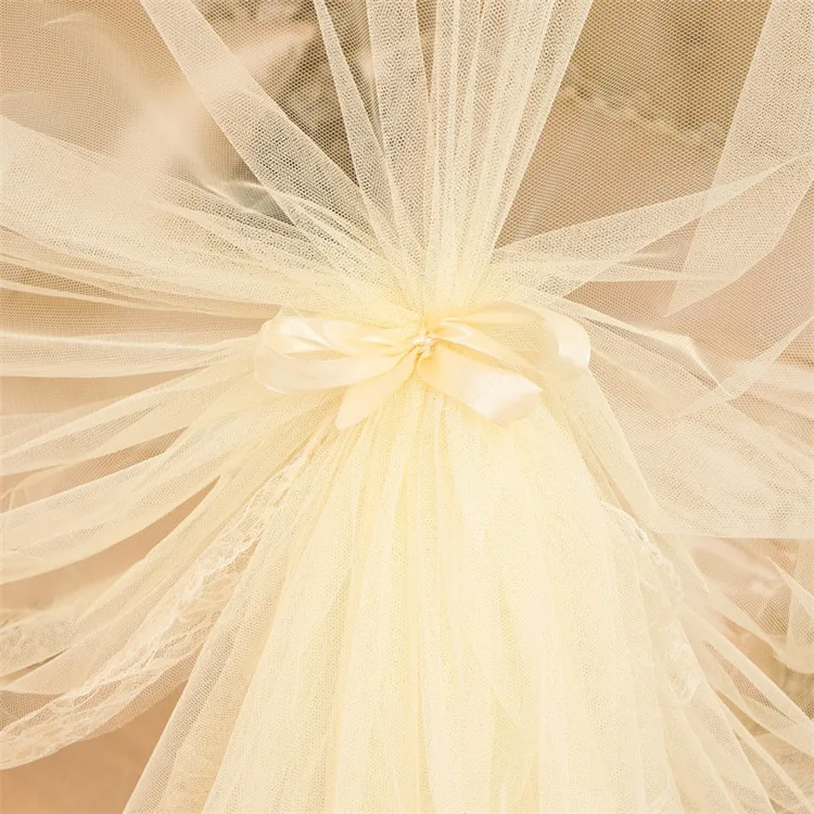 European yellow quadrate double bed enough space extra large rail folding square mosquito net