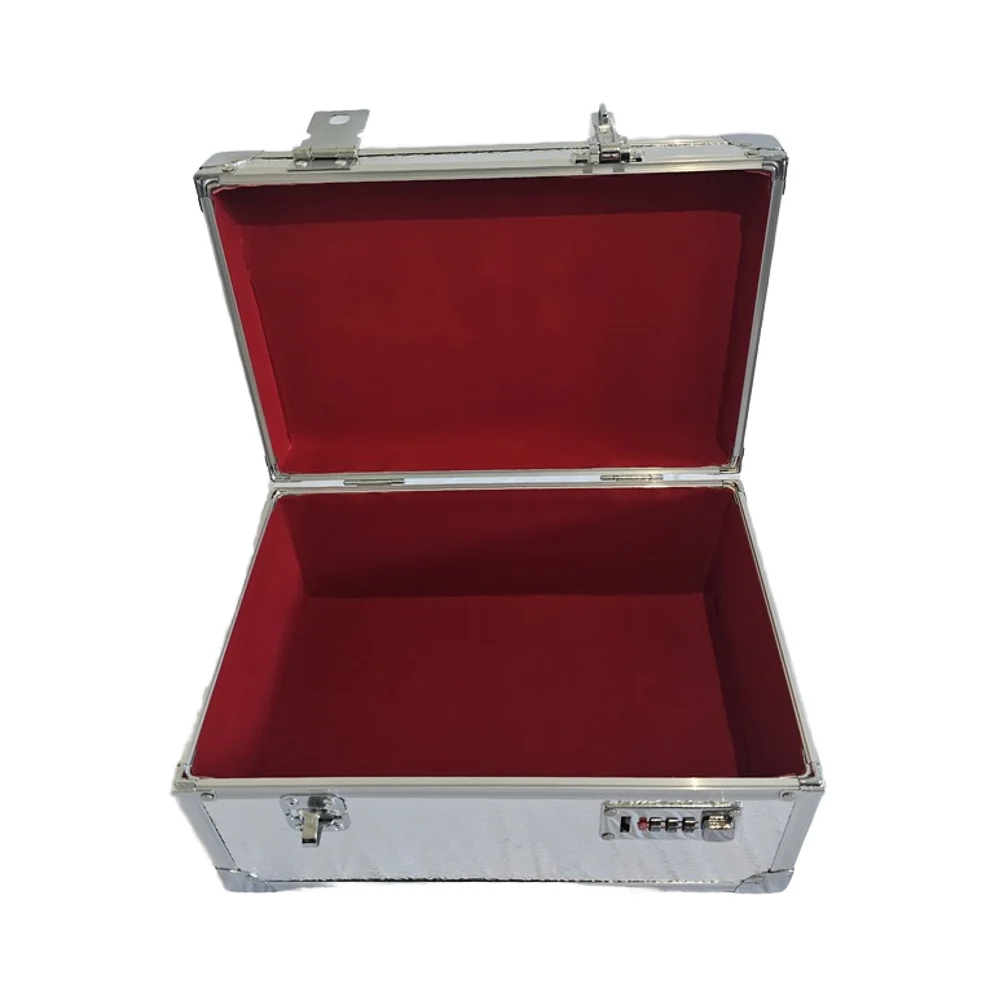 New Design Double Lock Security Storage Customizable Model Storage Silver Security Box with OEM Support
