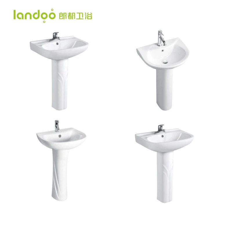 LANDOO fregadero Cheap Bathroom Ceramic Floor Standing Hand Wash Pedestal Wash Basin