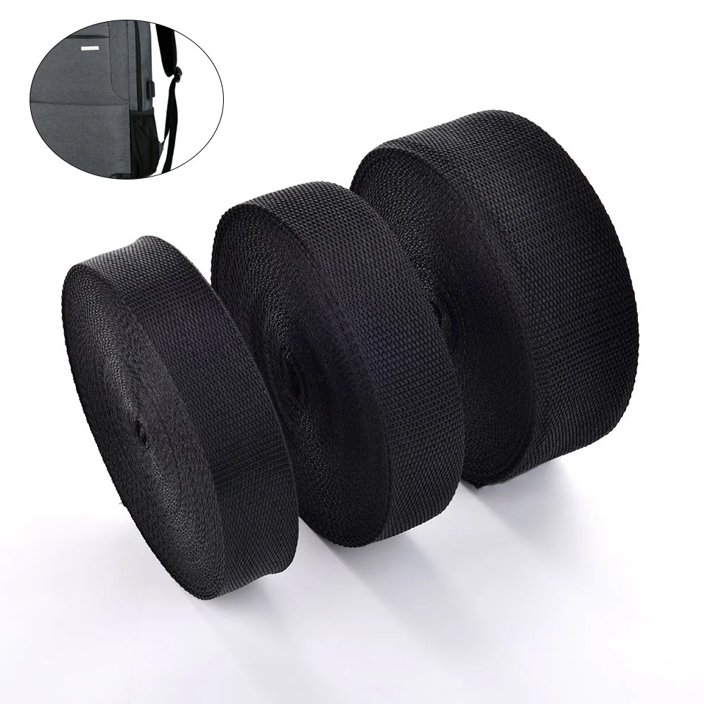 PP Webbing Wholesale Factory Black Pearl Grain Polypropylene PP Webbing Tape 20mm-50mm for Belts Bags Home Textiles