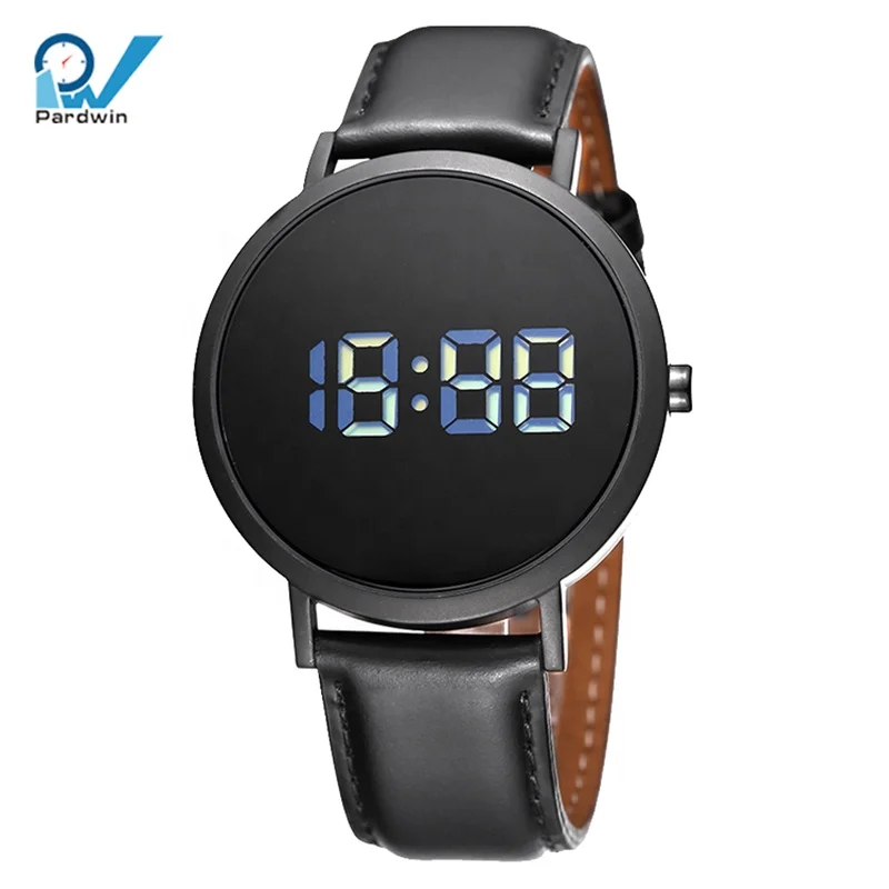 Watch Case 24 Hour LCD Display Digital Watches 316L Stainless Steel Men ETA OEM Logo Sapphire Crystal,hardened Mineral Glass