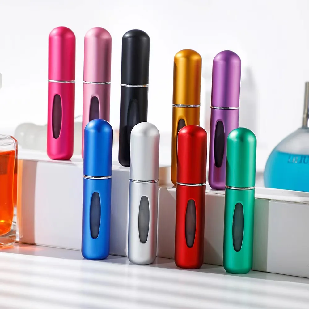 5ml 8ml 10ml Mini Perfume Atomizer Travel Refillable Portable Empty Aluminum Perfume oil Spray Refill Bottle
