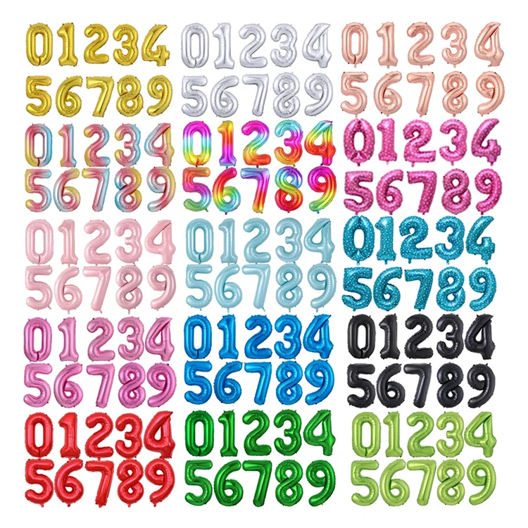 Foil Number Balloons Rose Gold Number Huge Balloon Wedding Birthday Party Decoration Supplies