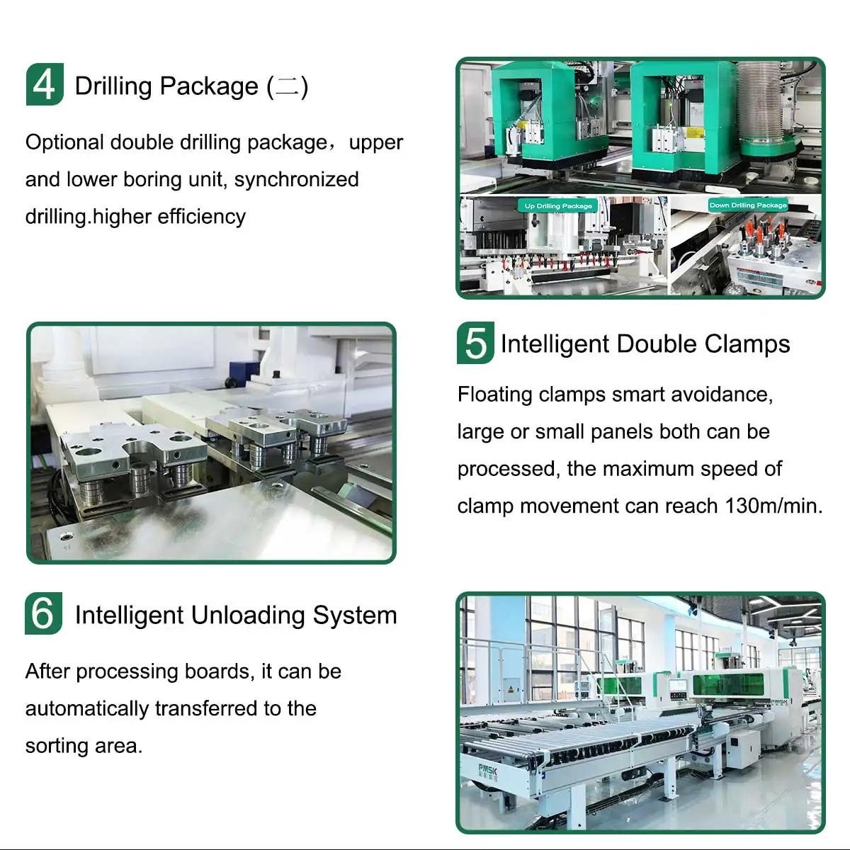 Cabinets Furniture Door Six Side Drill Mill Boring Machine Woodworking Cutting 6 Sides Cnc Wood Drilling Machine For Panel Hole