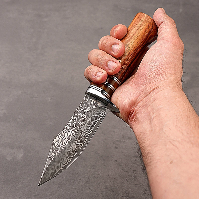 HWZBEEN  Fixed Blade EDC K sheath outdoor Pocket camping  knife with G10 handle