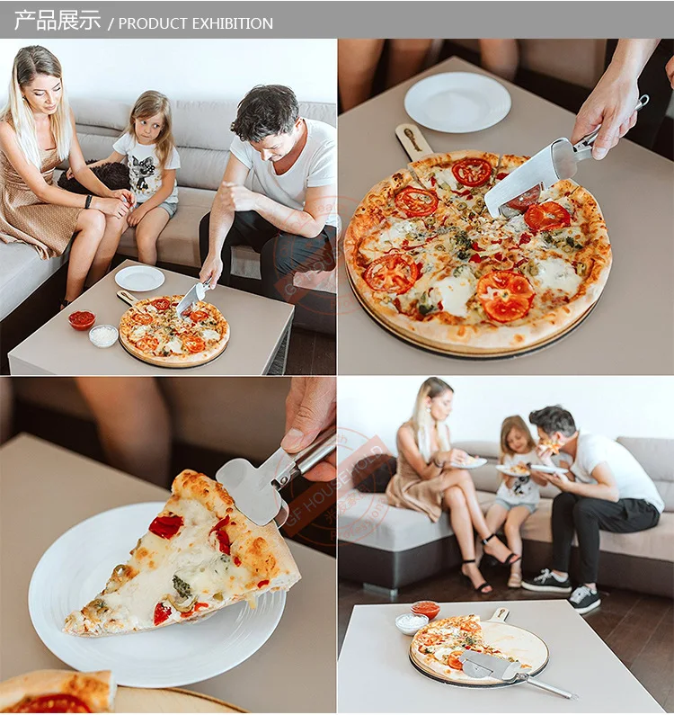 Pizza Cutter Wheel 4 in 1 design, Super Sharp Slicer, very easy to Cut & Serve, all Stainless Steel, Dishwasher safe