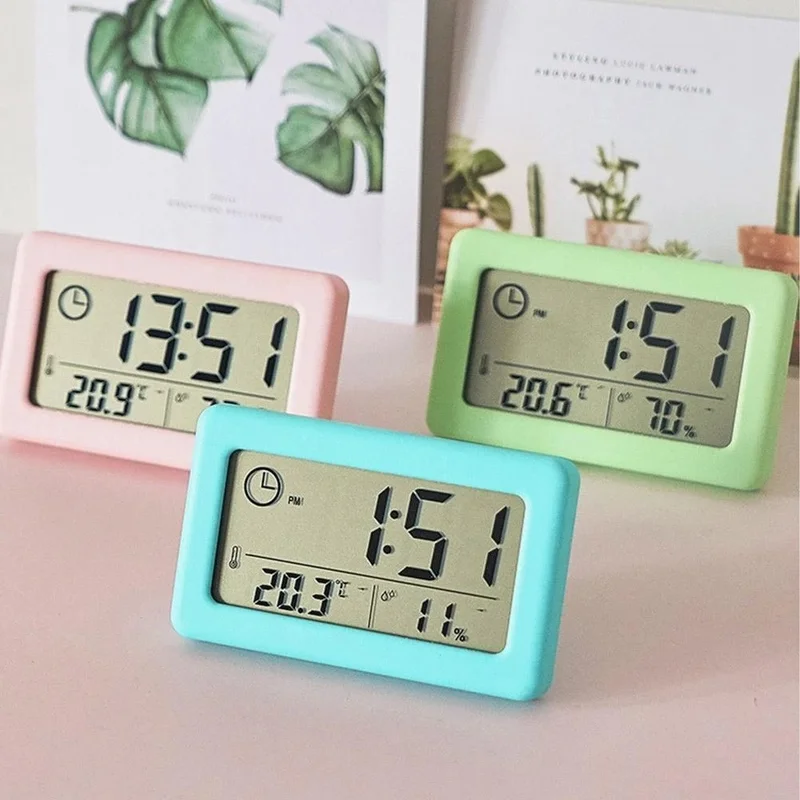 Cool Gadgets Desktop Silent Lcd Digital Clock Simple  Household Mini Hygrometer Meter Bedroom Indoor Led thermometer