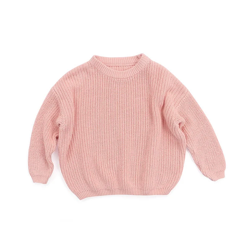 
Warm Crewneck Blouse Pullover Children Long Sleeve Top Kids Knit Sweater 