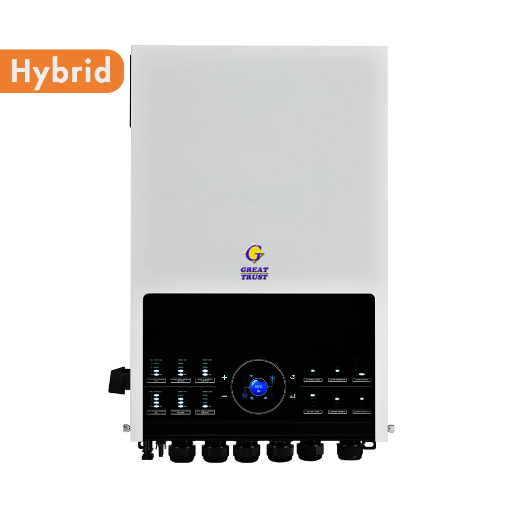 Hybrid Solar System Inverter 8kw 11kw Grid Solar Converter 48V 220V Pure Sine Wave Inverter USB AC Home Use