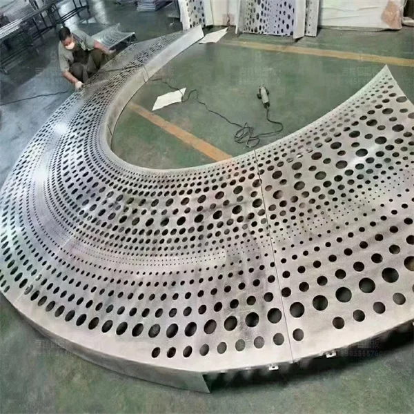 Building exterior decoration Aluminum panel semi-circular round hole wall panel
