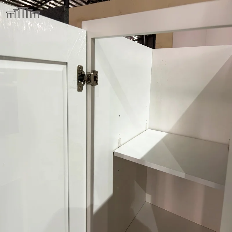 New Products For Project EXW Price Wooden MDF White Shaker Frame Kitchen Base Cabinets Cupboard Ready To Assemble Without Drawer