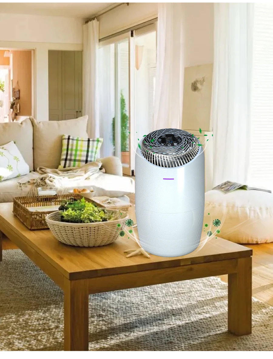 Portable purifier 180m3/h CADR smart mini electrostatic room Desktop air purifier HEPA filter 13