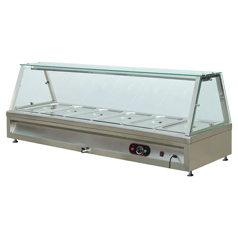  Bain Marie индивидуальный дизайн 6 кастрюли столешницы Электрический мари со стеклом щитки и
