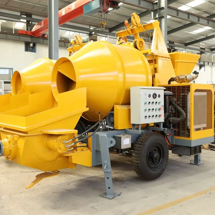 MINLE diesel cement mini concrete pump with mixer price/concrete mixer and pump for construction works