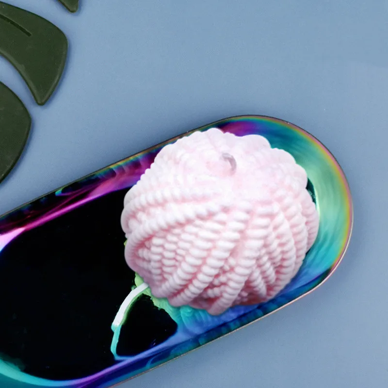 ZO110 wholesale 3d ball candle mold Bead wool ball gypsum chocolate aromatherapy cake decoration tool candle silicone mold