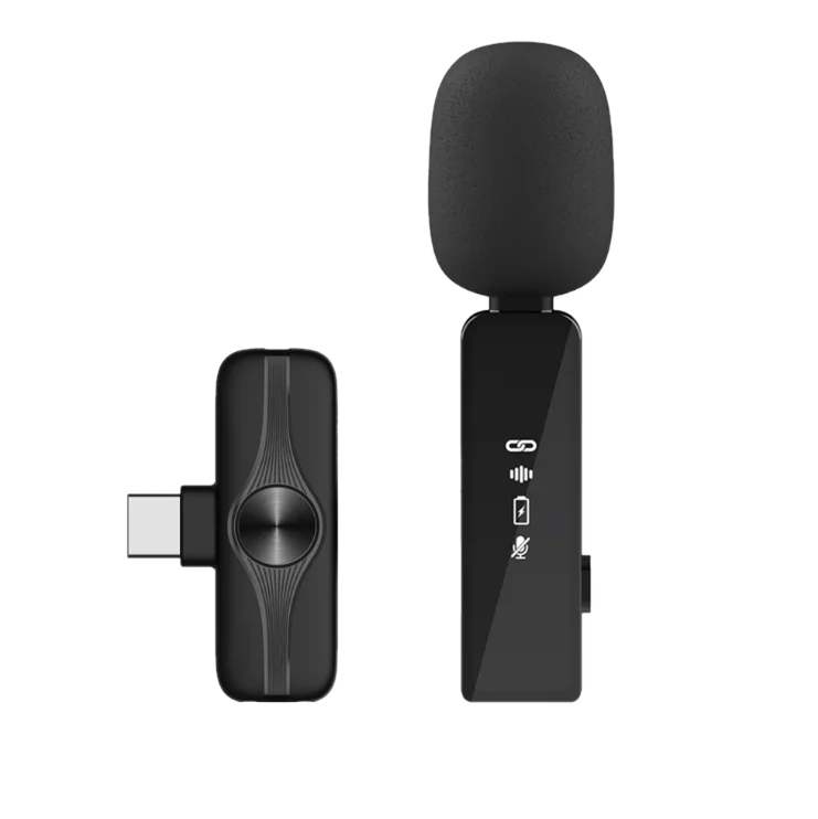 2023 New Rechargeable Wireless Lavalier Microphone Portable Audio Mic for Iphone J5 Recording ABS K9 Wireless Microphone Dual