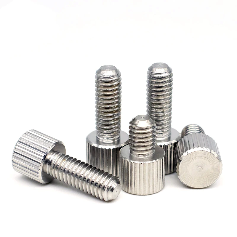 The 304 Stainless Steel Round hand twist screw thumb screw Single vertical knurled screw M2-M6
