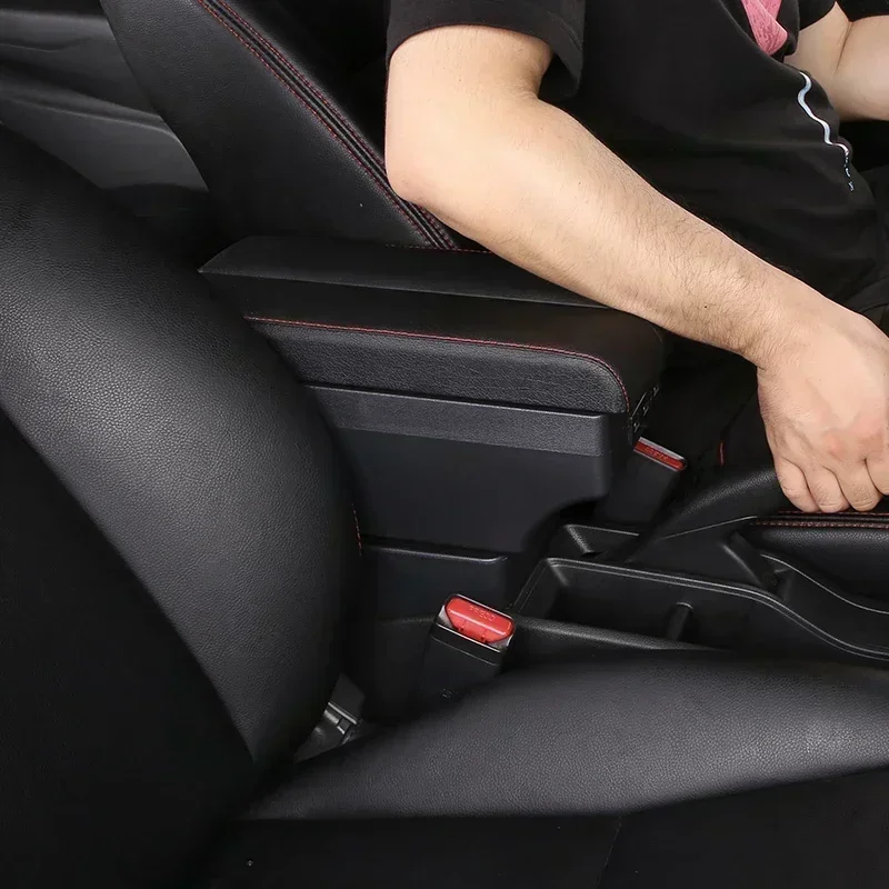 TONC Custom-Fit Center Console Armrest Box for 2012 Opel Astra, Enhanced Storage with USB Charging Port and Cup Holder