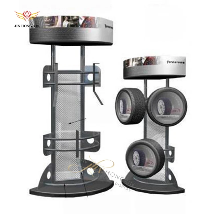 Bike Shop Floor Standing Metal Rack Double Sided Bicycle Wheel Rim Tyre Tire Display Stand
