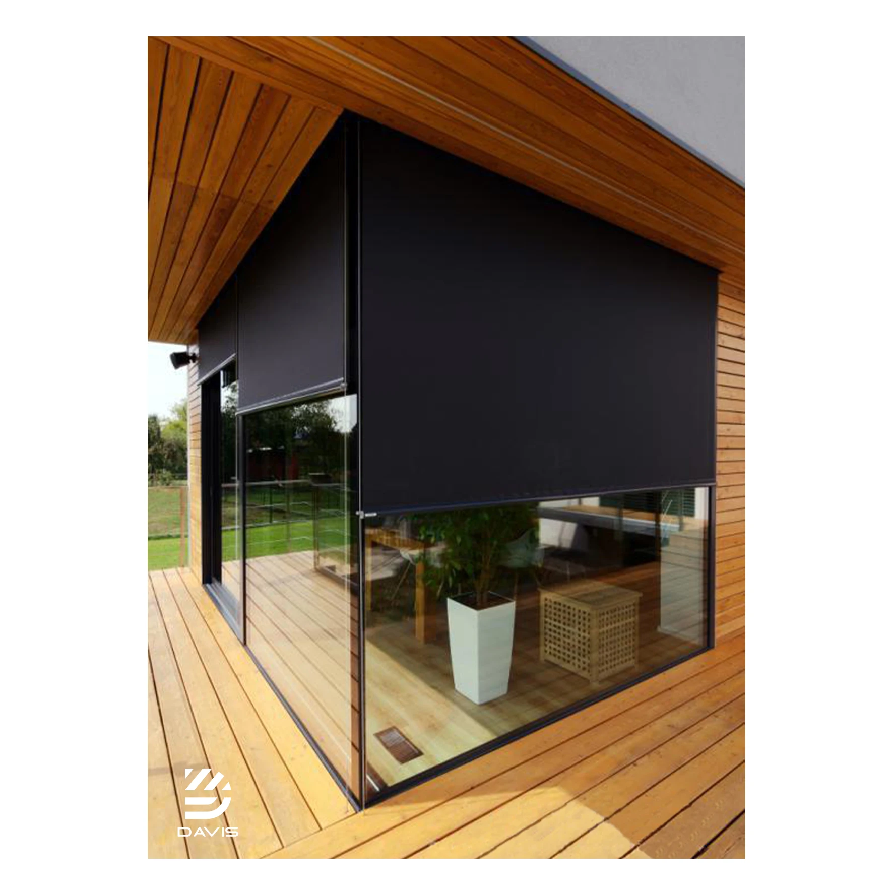 Outdoor Waterproof Electric Motorized Roller Ziptrack Screen roller Blinds