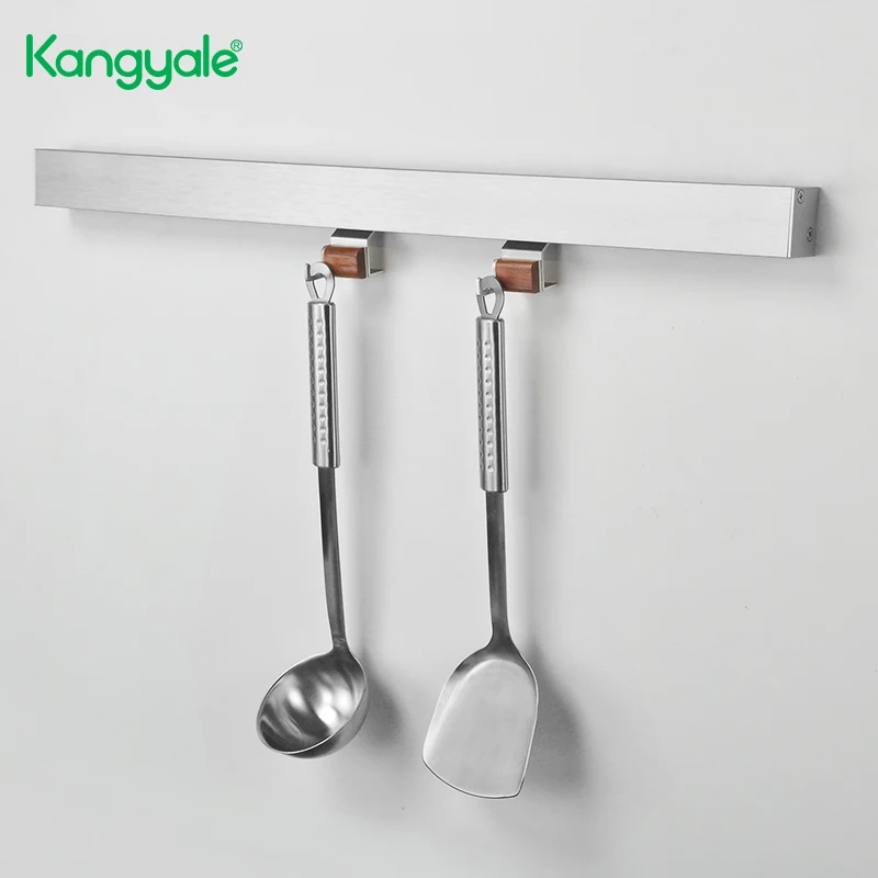Kangyale multi-functional kitchen rack wall mounted aluminum alloy wall rack soup spoon chopping board storage rack