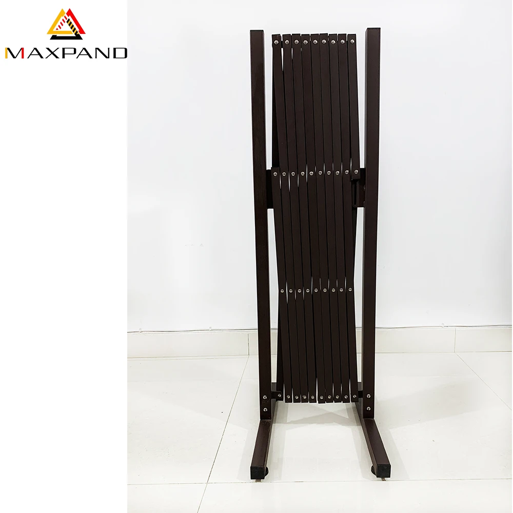 
Coffee Color Portable Aluminum and Steel Expanding Folding Parking Barrier 