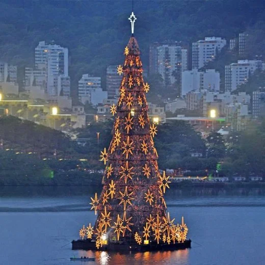 Luxury Large Christmas Decoration Giant Metal Frame  String Light Large Xmas Tree 3D Giant LED Christmas Tree