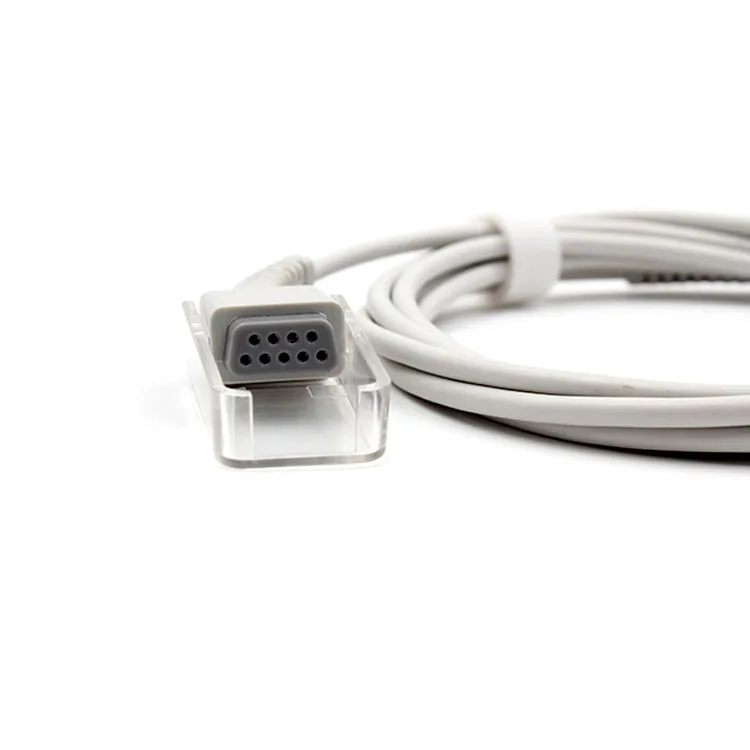 Plinma Medical Supplier Reusable Compatible SpO2 Sensor Extension Cable Adapter round 9pin DB9