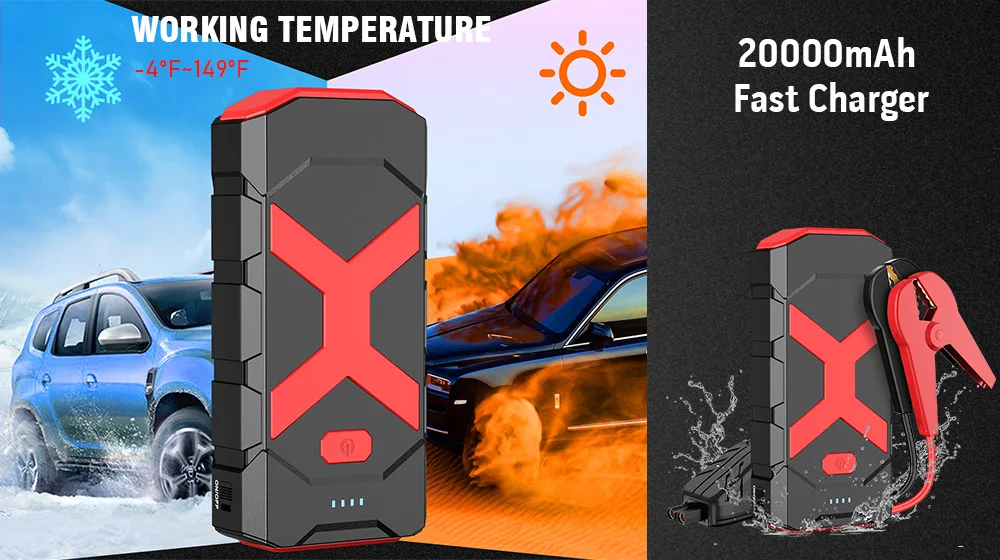 Wholesale Emergency Battery Jump Start 12V Car Jumper Starter Battery Power Bank Car Jump for Backup Use