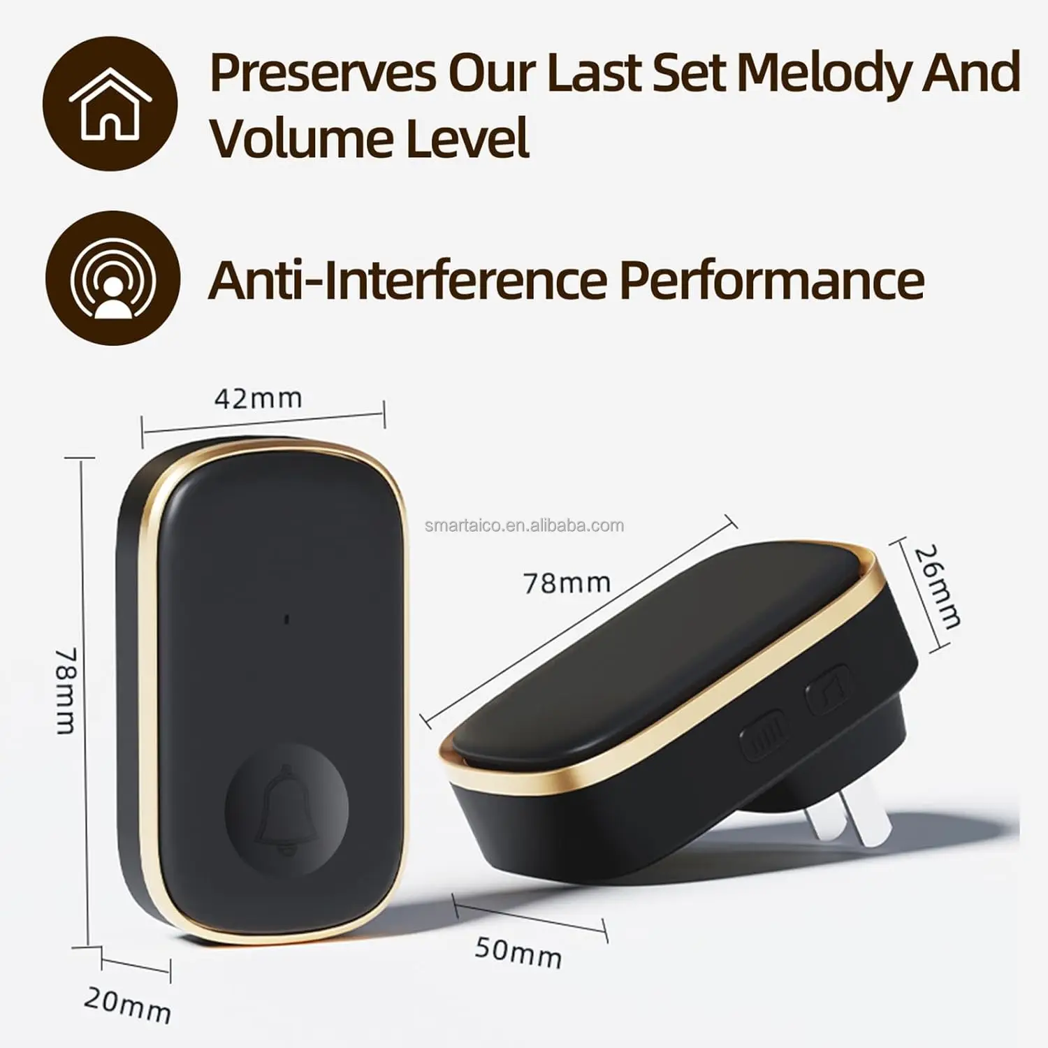 New Coming 300m Range Waterproof Ring bell Chime Kit Wireless Doorbell for Hospital Store Factory