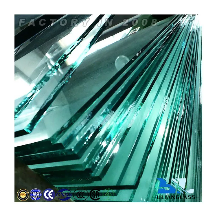 Ulianglass clear plate or curved laminated tempered glass for platform awning SGP/PVB film for glass