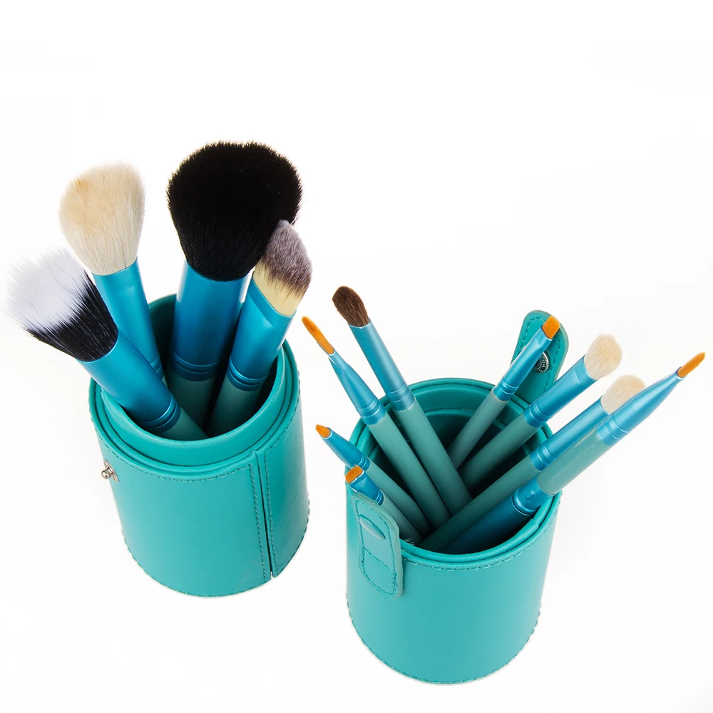 High Quality 12pcs Purple Pink Makeup Brushes With Glitter Handle