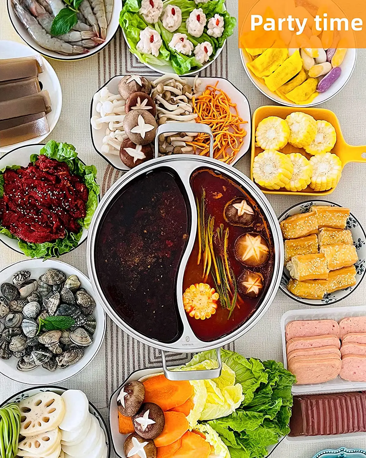 Электрический чайник из нержавеющей стали для горшок 2 отделения вкус включает индукционную плиту полировки суповая кастрюля готовки Годный к употреблению домашняя