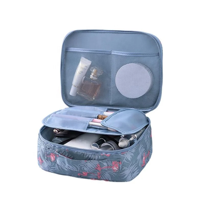 Large Capacity Portable Makeup Bag Portable Two-Way Zipper Travel Cosmetic Case with Ins Style Makeup Storage Bag
