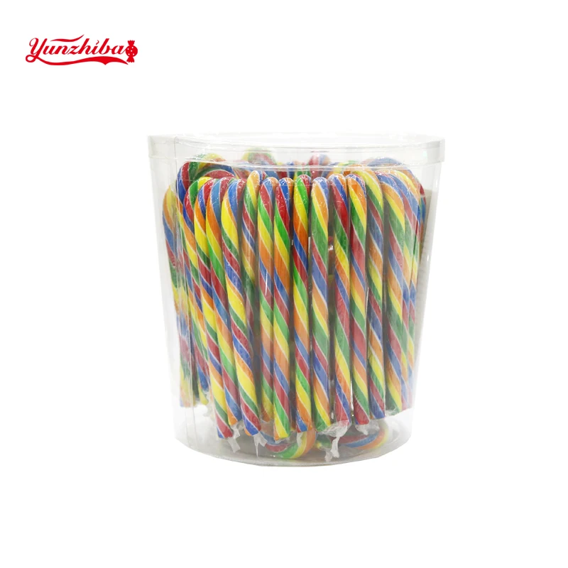 12 г красочные полосы конфеты трости в баночках