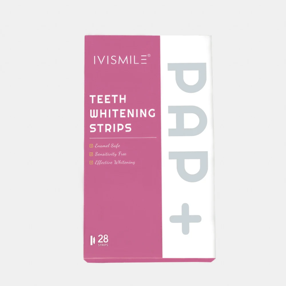 Professional Manufacturer IVISMILE Wholesale Home Use Charcoal PAP Stains Teeth Whitening Strips For Teeth Whitening