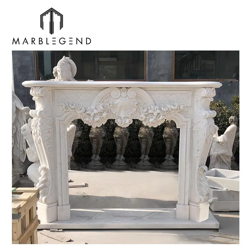 Внутренние Декоративные отдельно стоящие мраморные камины окружающие ручной резной розовый мраморный камин для продажи и установки