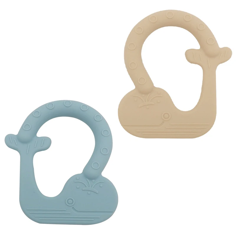 New Product Silicone Teether Whale Hippocampus Sea Horse Shape Cute Silicone Baby Teether Toy