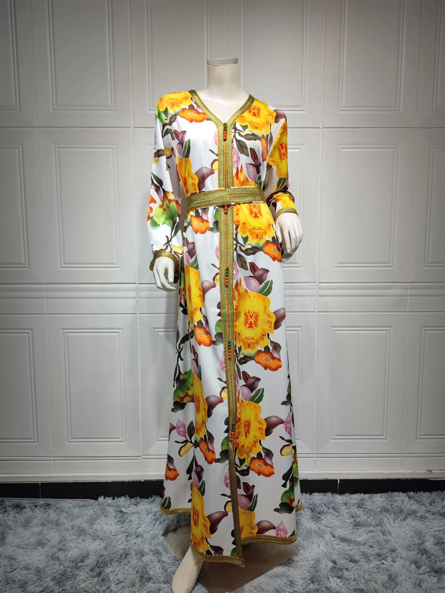 Islamic clothing Arabic women Turkey Dubai beautiful long print dress robe for Muslim wear Traditional Muslim Clothing&Accessori