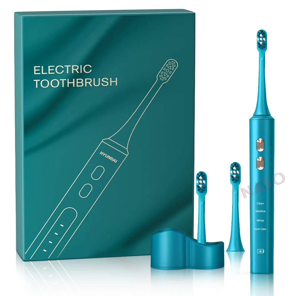 
Custom Logo Sonic Electric Toothbrush for Adults 2 Dupont Brush Heads 4 Modes Waterproof With Wireless Charging Delicate 